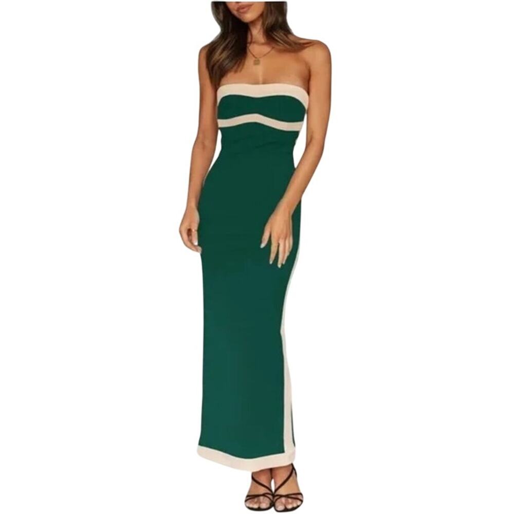 PRETTY GARDEN NWT $40 Strapless Bodycon Dress Tube Maxi Dress Size XXL - Picture 2 of 10